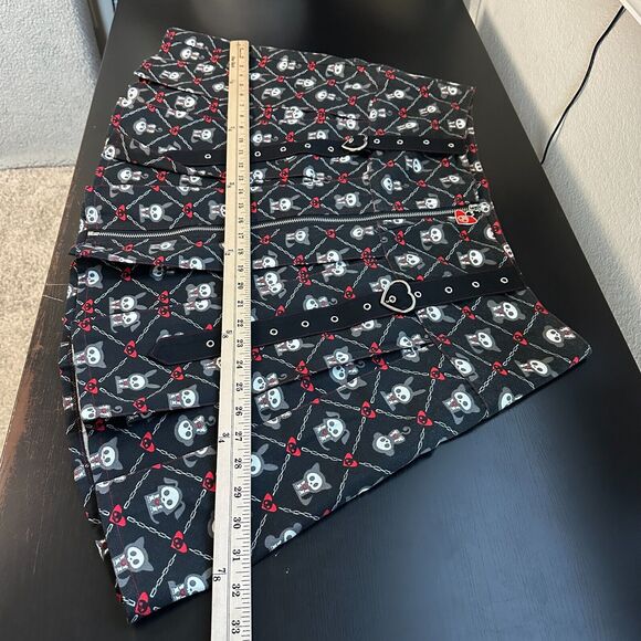 Skelanimals Hot Topic Skirt 1X Plus Gothic Pleated Grommet Denim Punk Kawaii - Picture 10 of 12